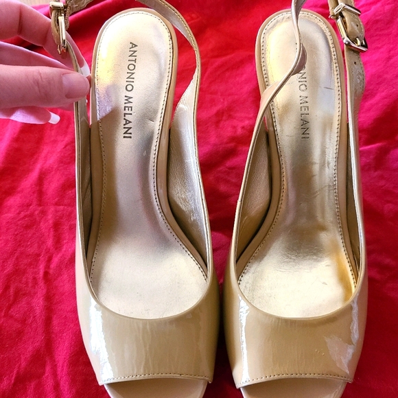 Antonio Melani Haleen Peep Toe Pump Nude 9m - Picture 1 of 7